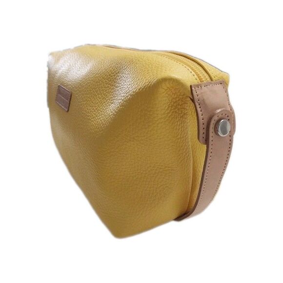 Moscardini~Firenze- Soft Yellow Leather Travel Toiletry Bag- NWOT - Picture 9 of 16
